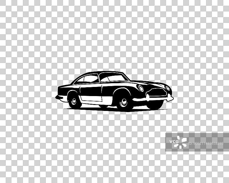 1964年阿斯顿汽车轮廓（白色背景）图片素材