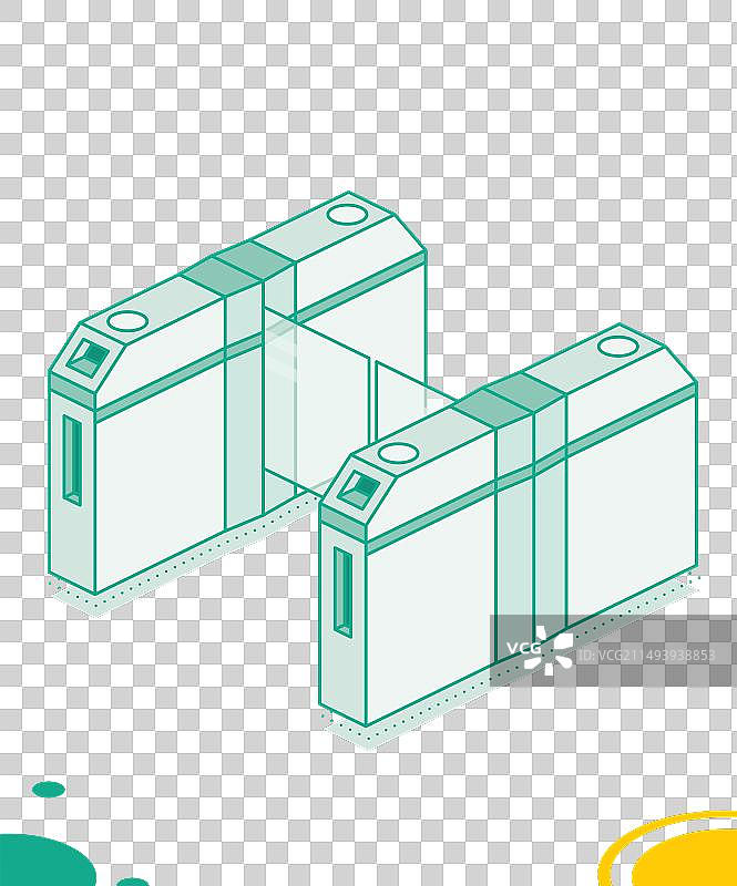 2.5D地铁站或机场的旋转栅门图片素材