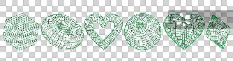 线条构成的复古未来主义几何形状图片素材