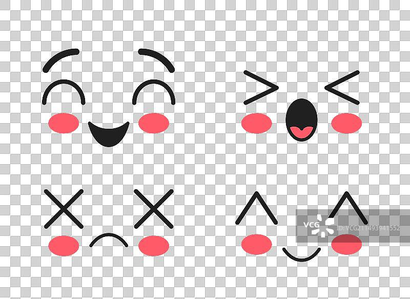 可爱的闭眼面部表情图片素材