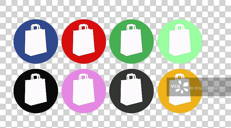 不同颜色的外卖袋图标合集图片素材