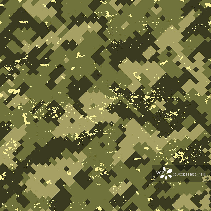 像素做旧绿色军事迷彩图案图片素材