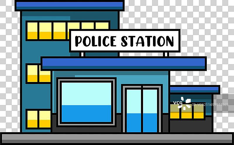 卡通警察局大楼图片素材