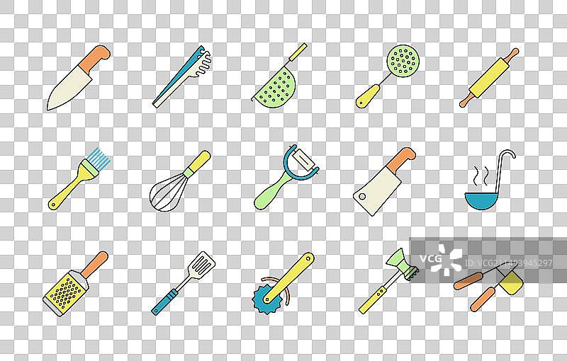 厨房用具和厨房图标合集图片素材