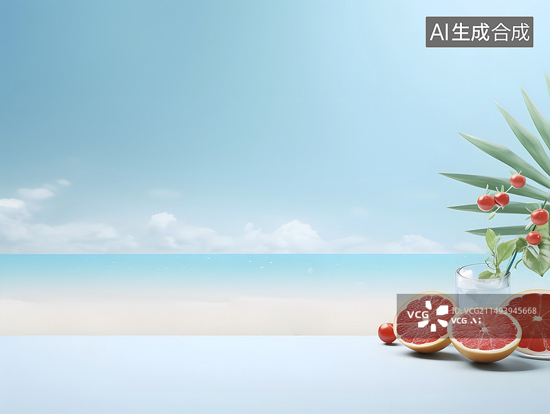 【AI数字艺术】夏日清凉背景图片素材