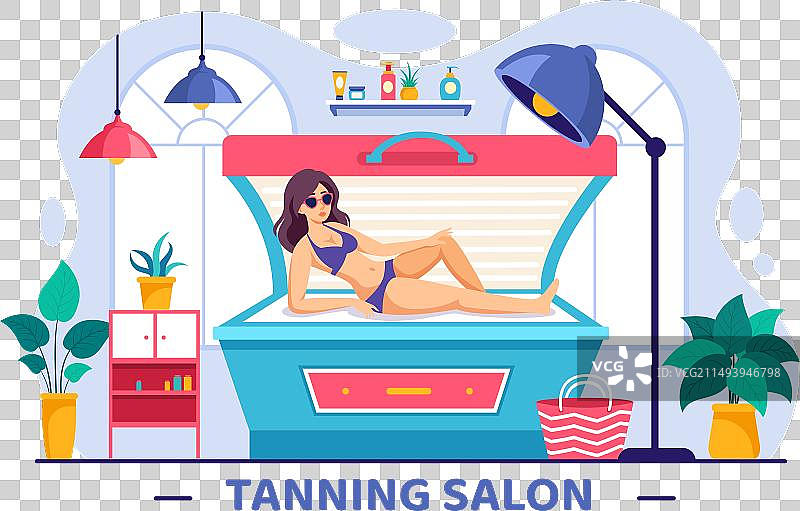 用于获得异域风情肌肤的日光浴沙龙床程序图片素材