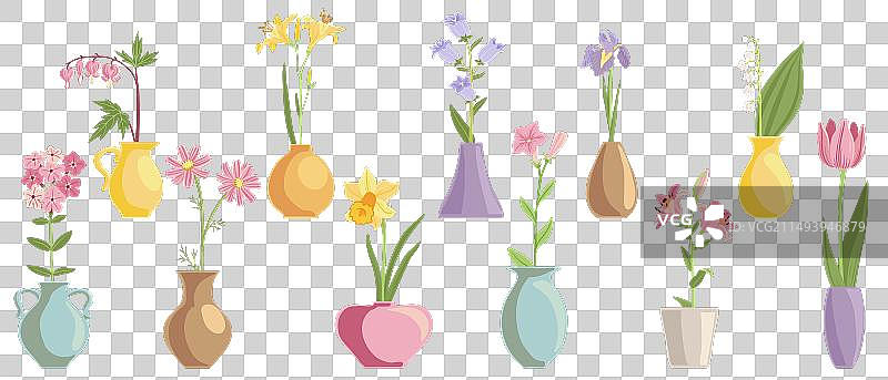 花瓶集合绘画图片素材