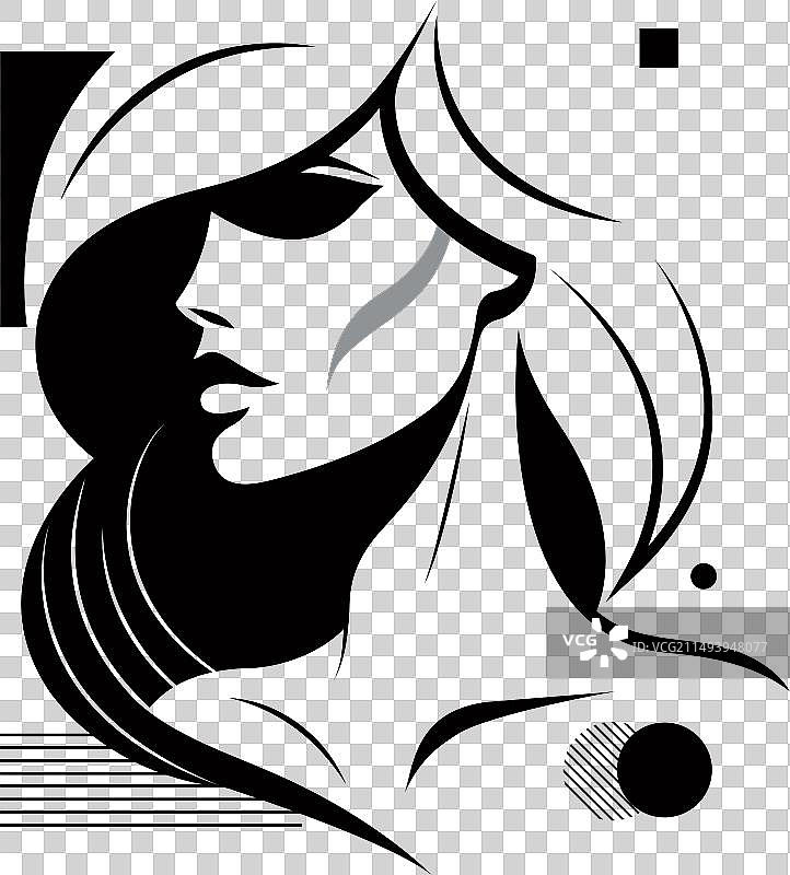 黑白女人像图片素材