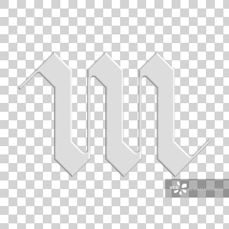 哥特式小写字母M衬线标志创意图片素材