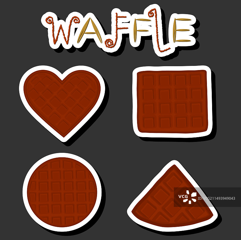 主题大号什锦饼干华夫饼图片素材