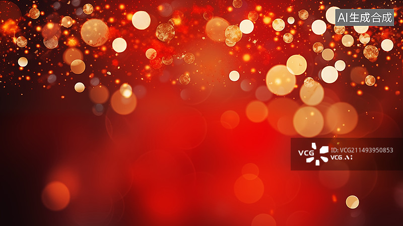 【AI数字艺术】红色的模糊光斑节日背景图片素材