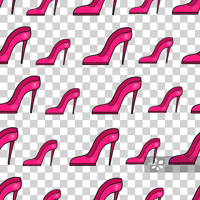 高跟鞋时尚无缝图案图片素材