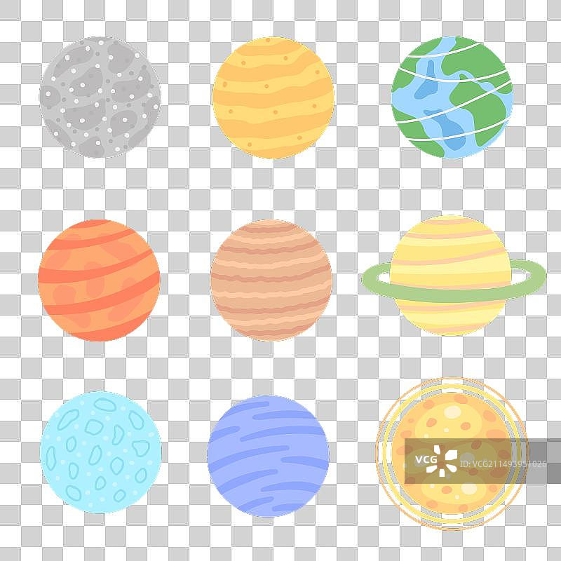 用于印刷的太阳系星球合集图片素材