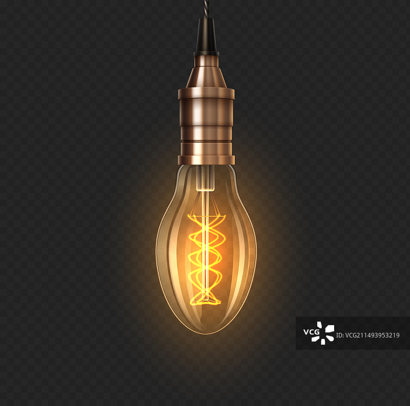 3D逼真复古灯泡图片素材