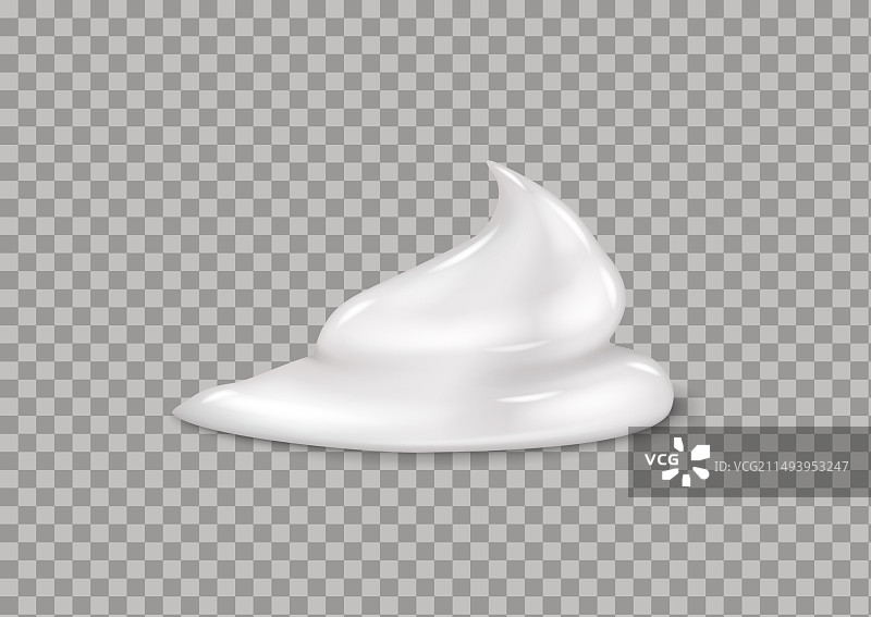隔离的白色奶油逼真3D涂抹图片素材