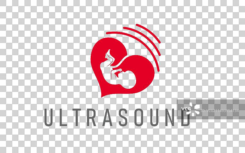 子宫内胎儿的超声波妊娠图标图片素材