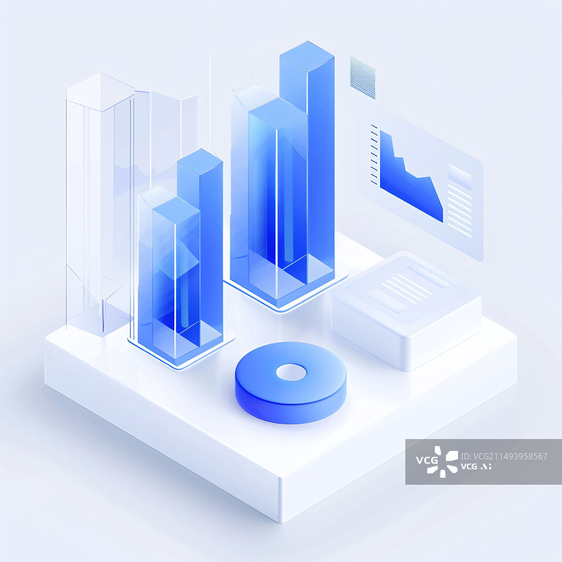 【AI数字艺术】3D科技立体图标互联网金融云计算存储元素图片素材