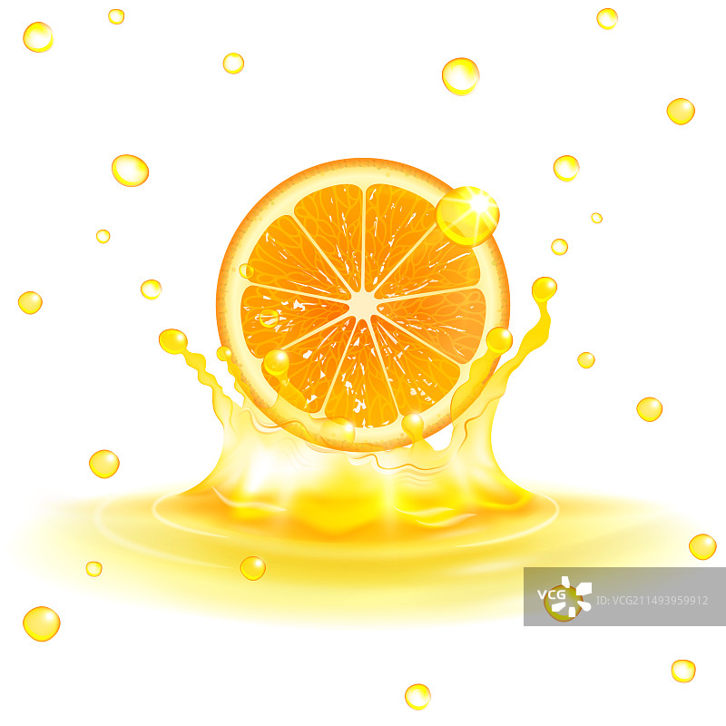 多汁的橙子飞溅果汁图片素材
