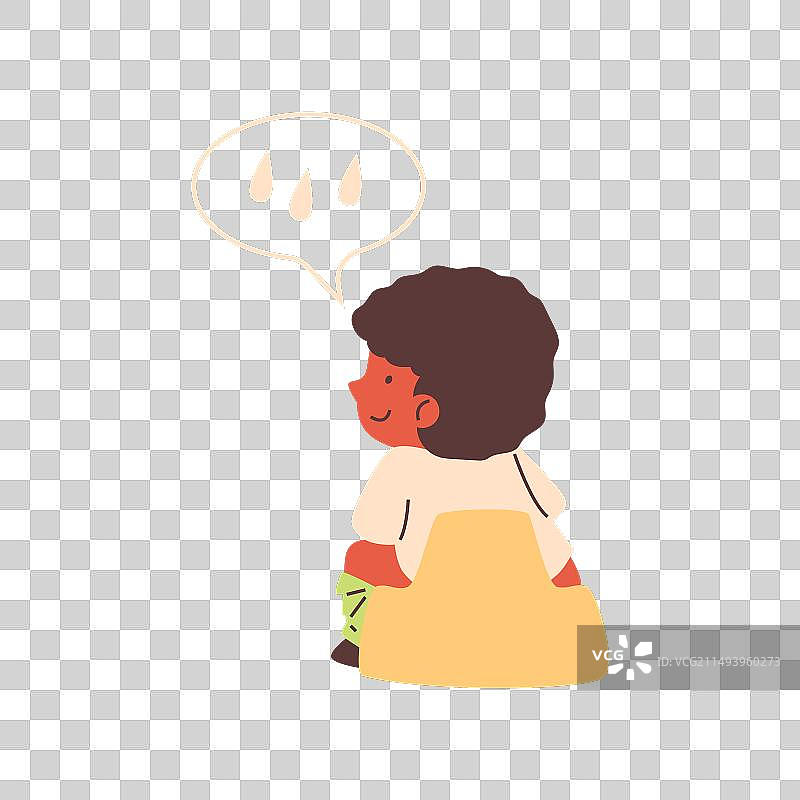 婴儿如厕训练扁平风插画图片素材