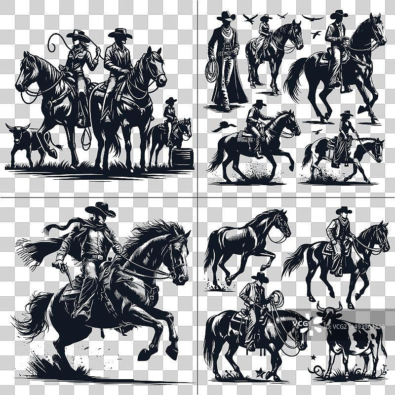 牛仔和女牛仔合集图片素材