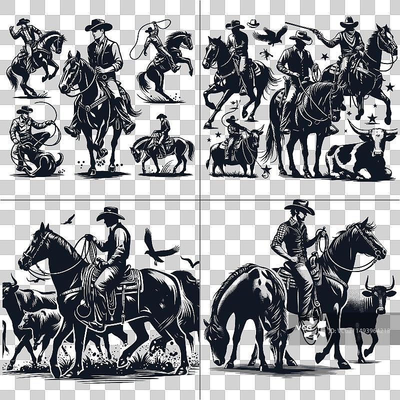 牛仔和女牛仔合集图片素材