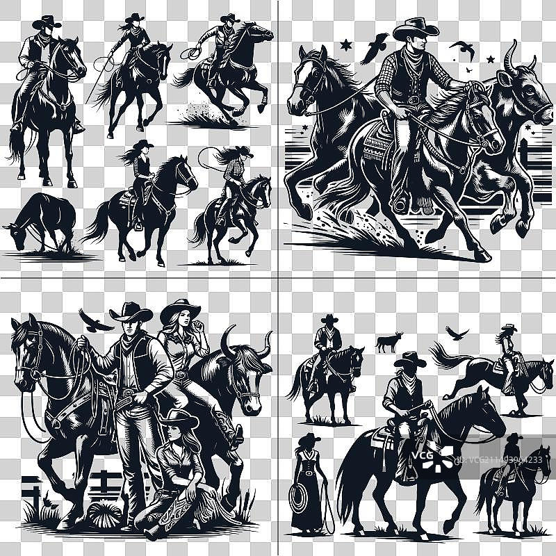 牛仔和女牛仔合集图片素材