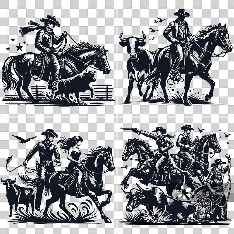 牛仔和女牛仔合集图片素材