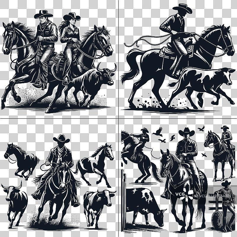 牛仔和女牛仔合集图片素材