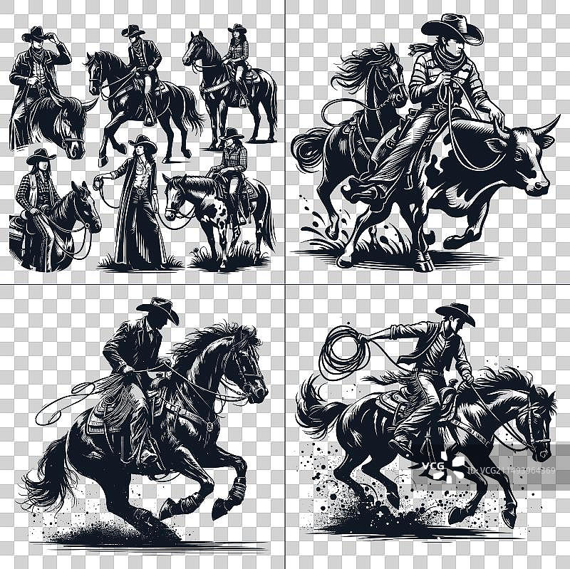 牛仔和女牛仔合集图片素材