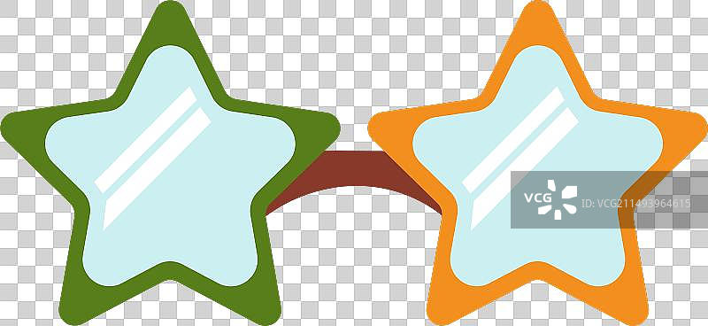 星形镜框的时尚复古眼镜图片素材