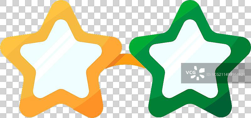 星形镜框的时尚复古眼镜图片素材