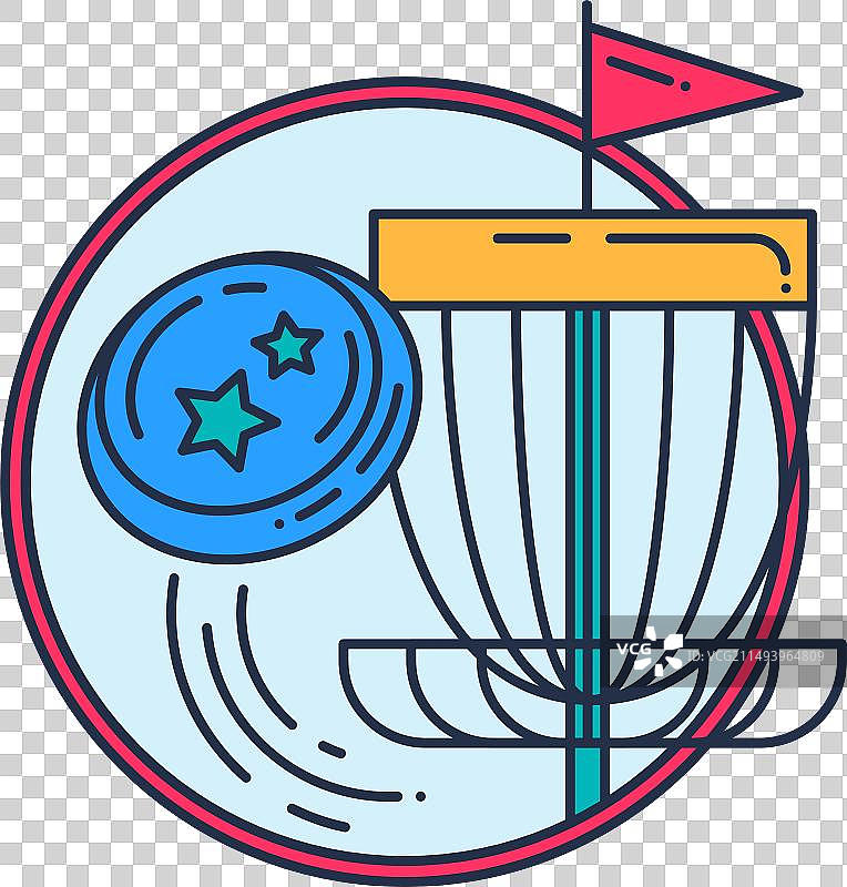 飞盘高尔夫运动徽章图片素材