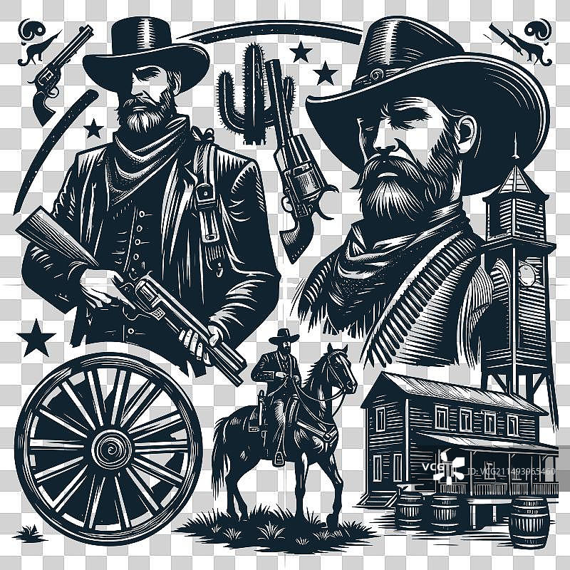 牛仔和女牛仔合集图片素材