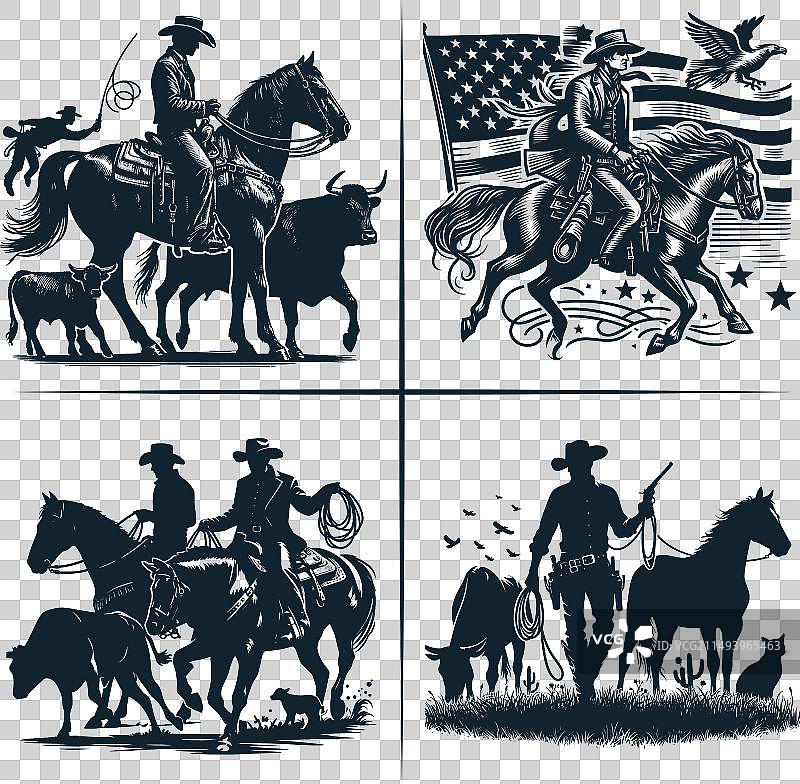 牛仔和女牛仔合集图片素材