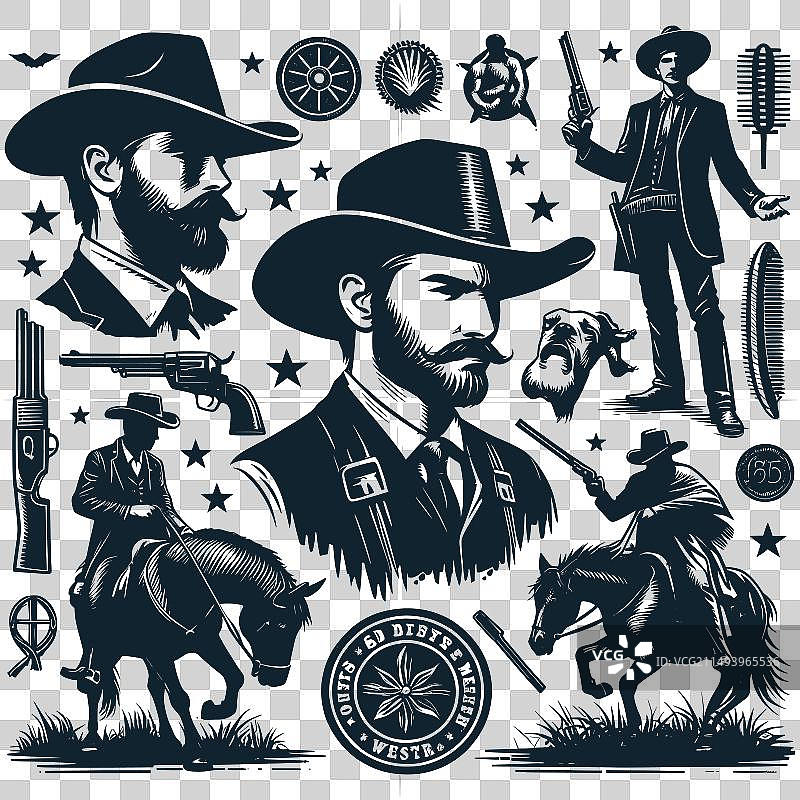 牛仔和女牛仔合集图片素材