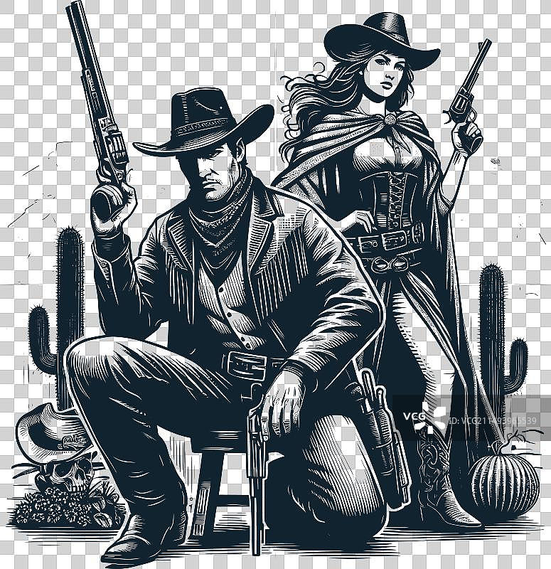 牛仔和女牛仔合集图片素材