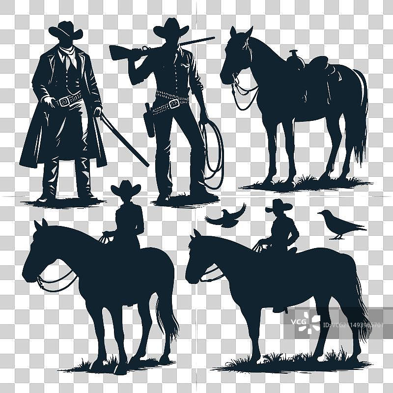 牛仔和女牛仔合集图片素材