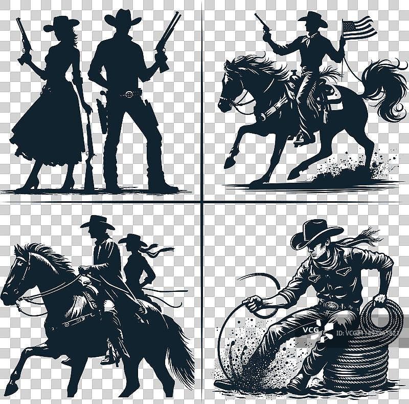 牛仔和女牛仔合集图片素材