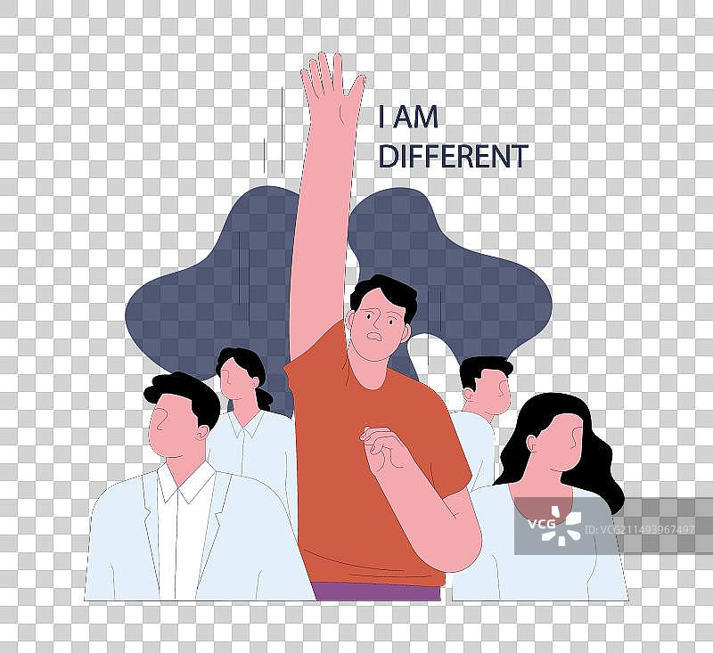 害怕从众的情绪挣扎图片素材