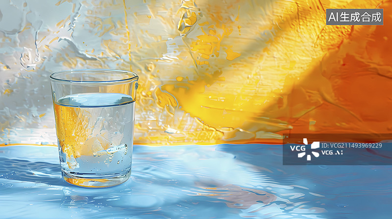 【AI数字艺术】复古橘子冰茶插画海报背景图片素材