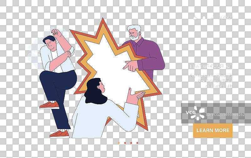 冲突恐惧网络或落地页深色或夜间模式图片素材