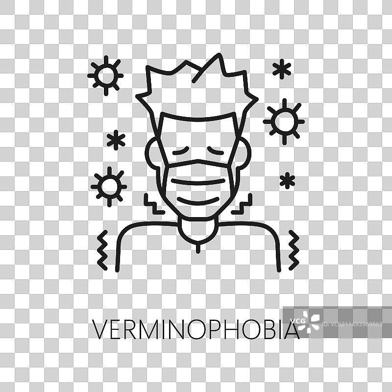 人类恐虫症心理健康图标图片素材