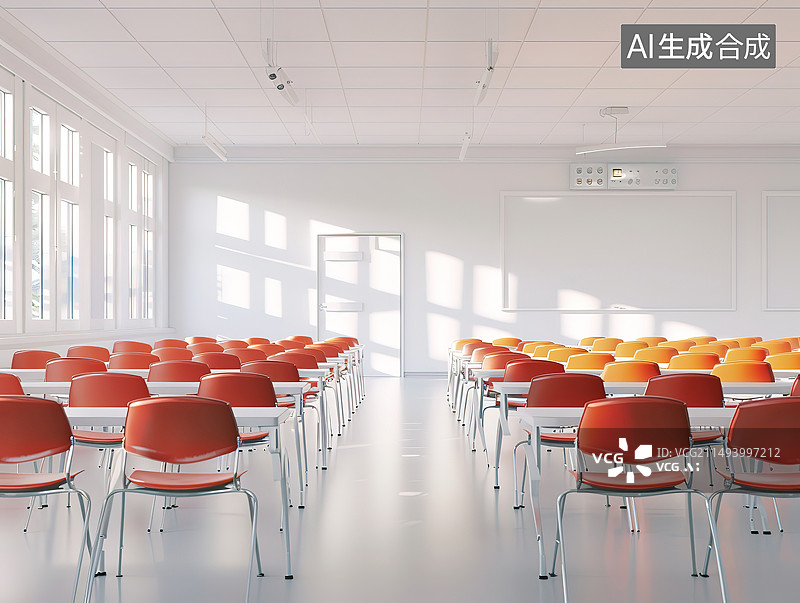 【AI数字艺术】空的培训室或者会议室插图图片素材