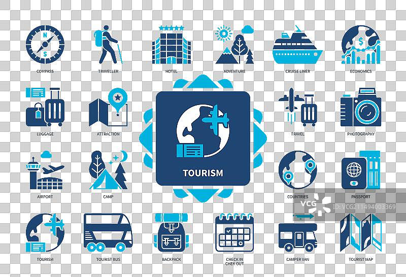 旅游实心图标集图片素材
