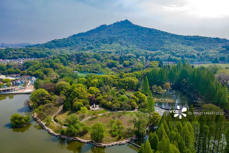 航拍南京白马公园紫金山风光图片素材