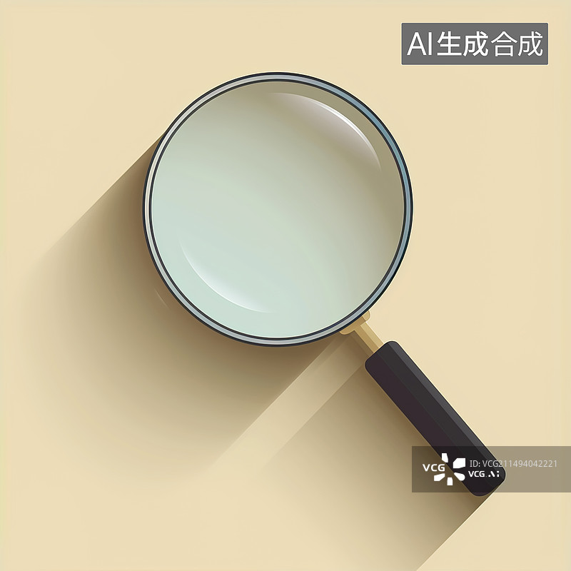 【AI数字艺术】棕色背景下放大镜图片素材
