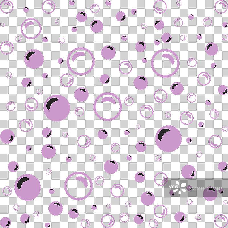 黑色背景上的紫色肥皂泡图片素材