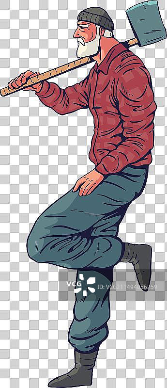 放松的伐木工人形象图片素材