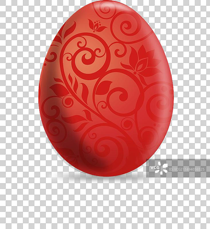 红色花卉复活节彩蛋图片素材