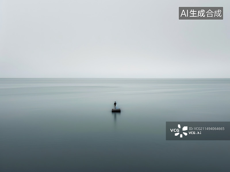 【AI数字艺术】在晴空中游泳的人的剪影图片素材